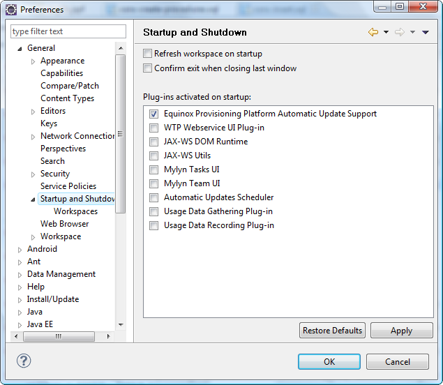 [Startup and Shutdown Preference]